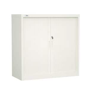 OHX Sliding door tambour storage cabinet white