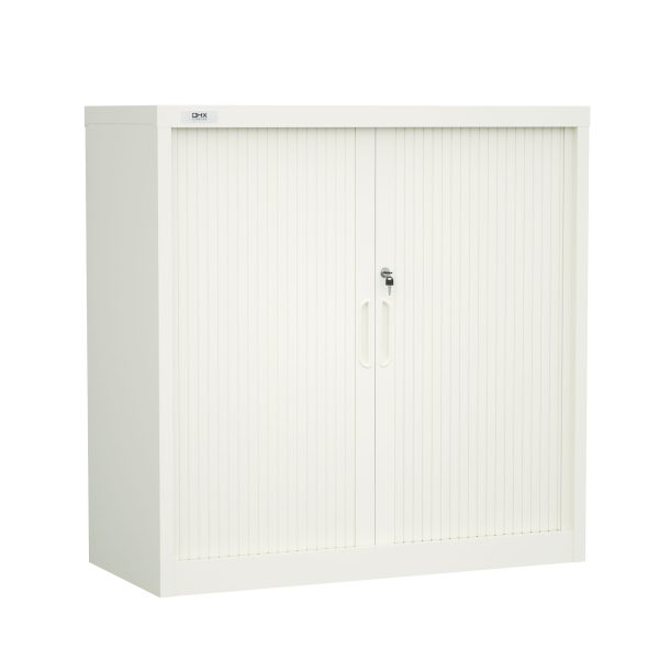 OHX Sliding Door Tambour Storage Cupboard – White